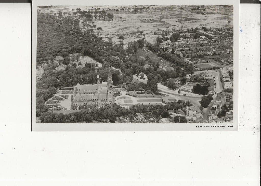 Den Haag Panorama Vredespaleis en Schev Bosch KLM-Aero-Foto, Ophalen of Verzenden, 1940 tot 1960, Ongelopen, Zuid-Holland