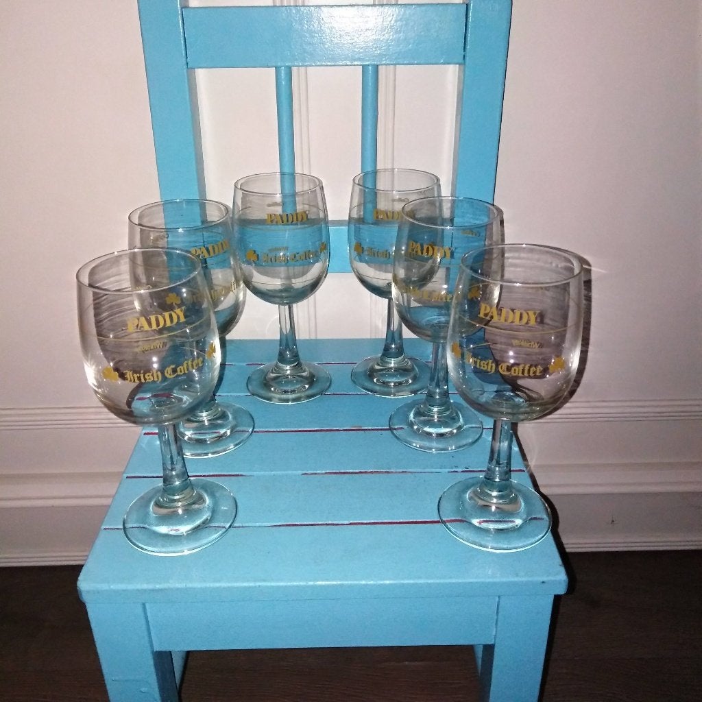 Irish coffee glazen Paddy 6 stuks, Huis en Inrichting, Ophalen, Glas of Glazen, Gebruikt, Glas