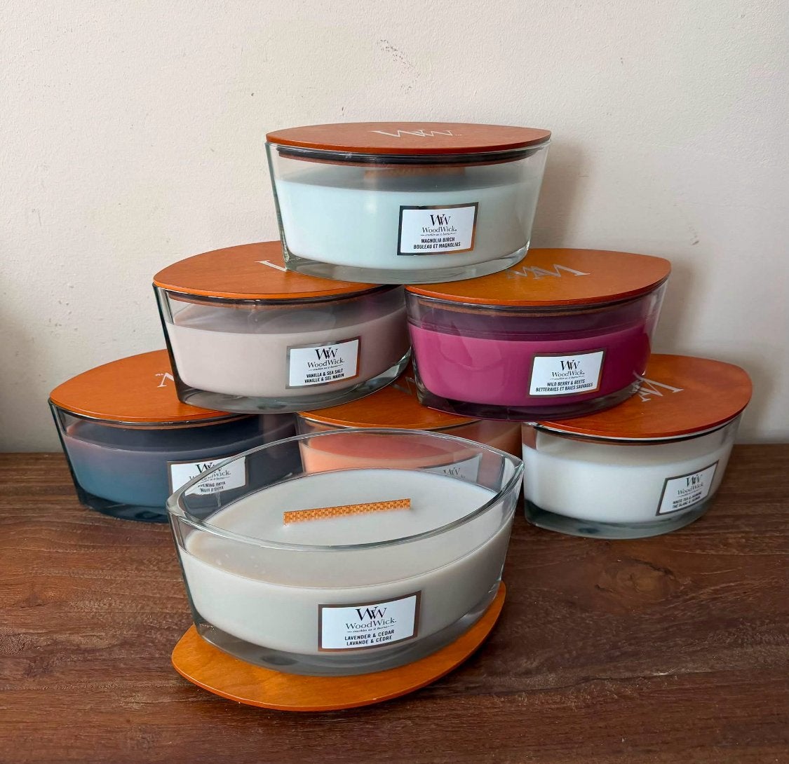 Aanbieding Woodwick ellips op = op, Woodwick, Ophalen of Verzenden, Kaars, Glas