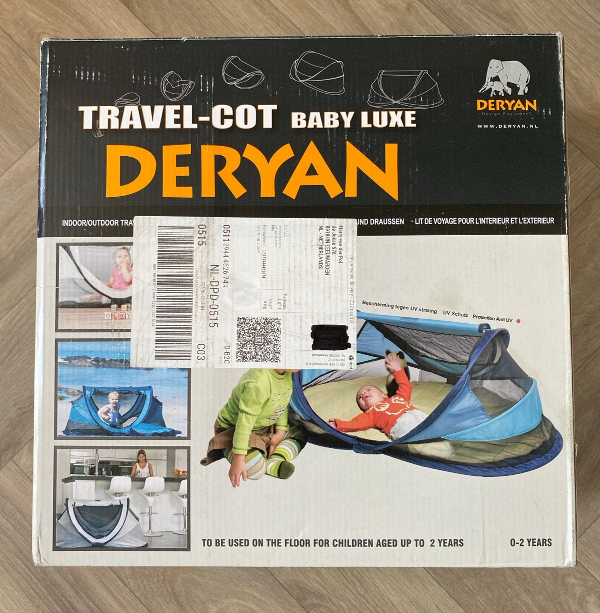 Deryan Travel-Cot Baby Luxe Reisbedje met klamboe, Kinderen en Baby's, Babywiegjes en Ledikanten, Ophalen of Verzenden, Gebruikt