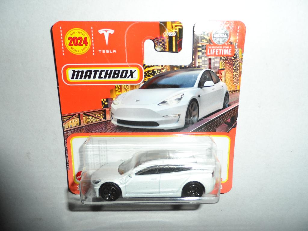 Matchbox - Tesla Model 3 (wit) 1:64, Ophalen of Verzenden, Nieuw, Auto