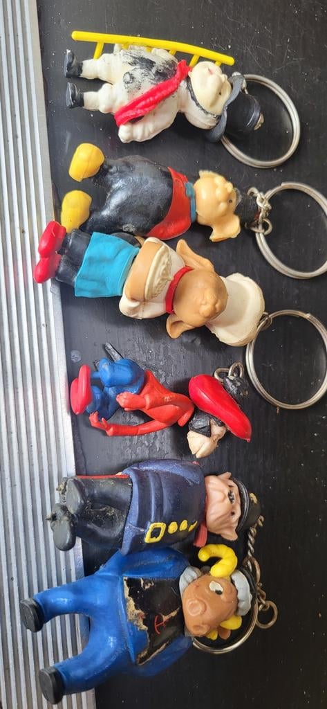Vintage Tielse Flipje Sleutelhangers - Set van 6, Ophalen of Verzenden, Gebruikt, Knuffel of Figuurtje