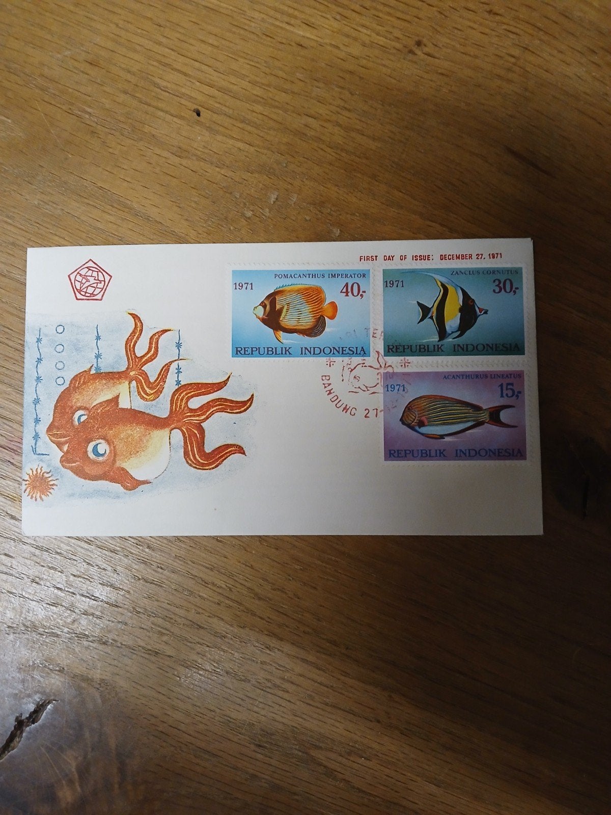 Eerste Dag Uitgifte Envelop Indonesië 1971 -Tropische Vissen, Ophalen of Verzenden, Onbeschreven, Rest van de wereld