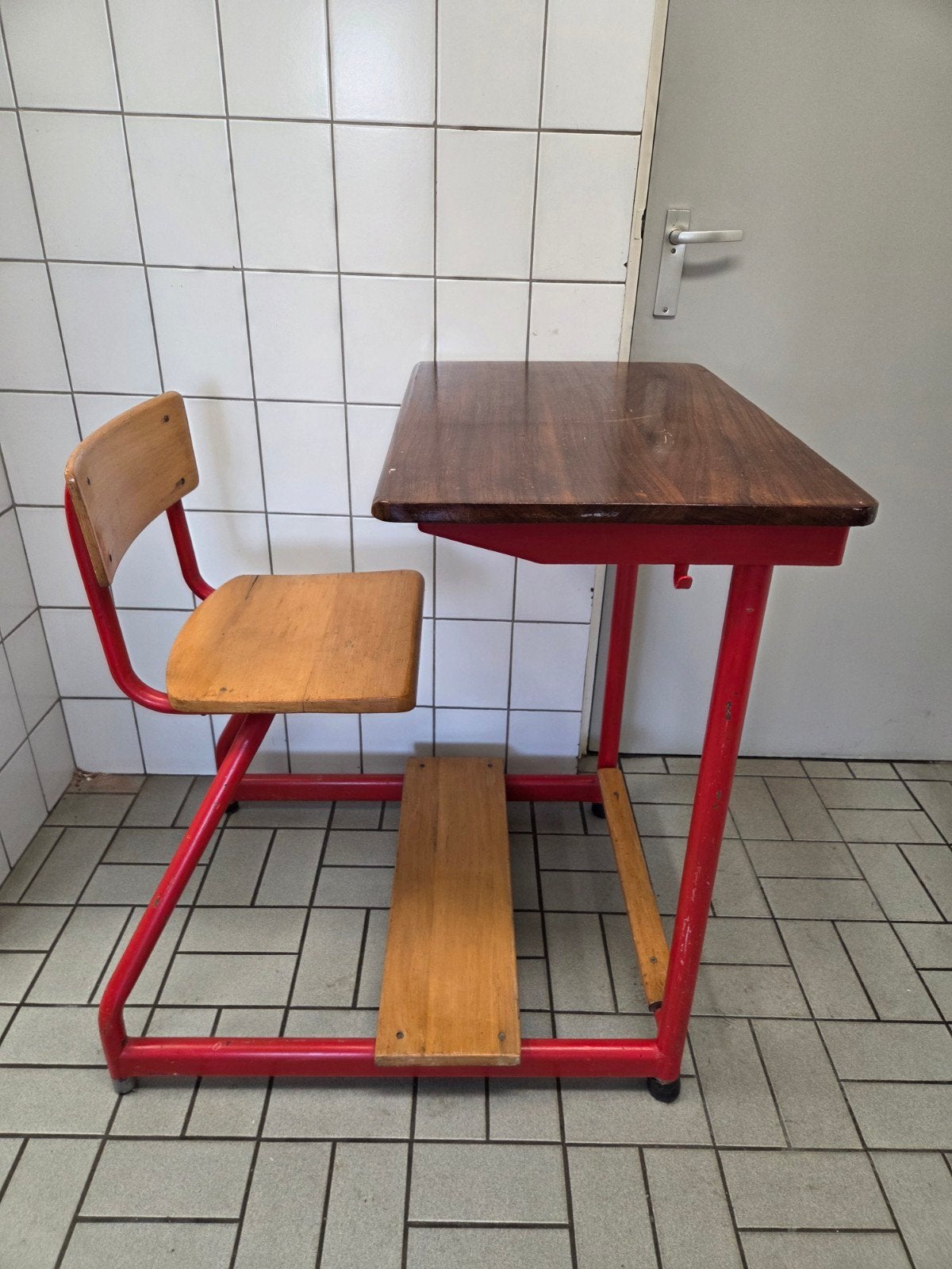 Vintage schoollessenaar lessenaar schrijftafel bureau, Ophalen, Huis en Inrichting