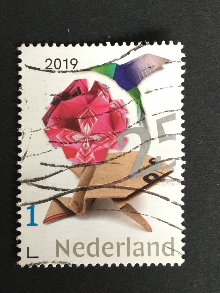 2806 Persoonlijke - (2019) Origami (kikker, roos, vogel) ges, Ophalen of Verzenden, Na 1940, Gestempeld