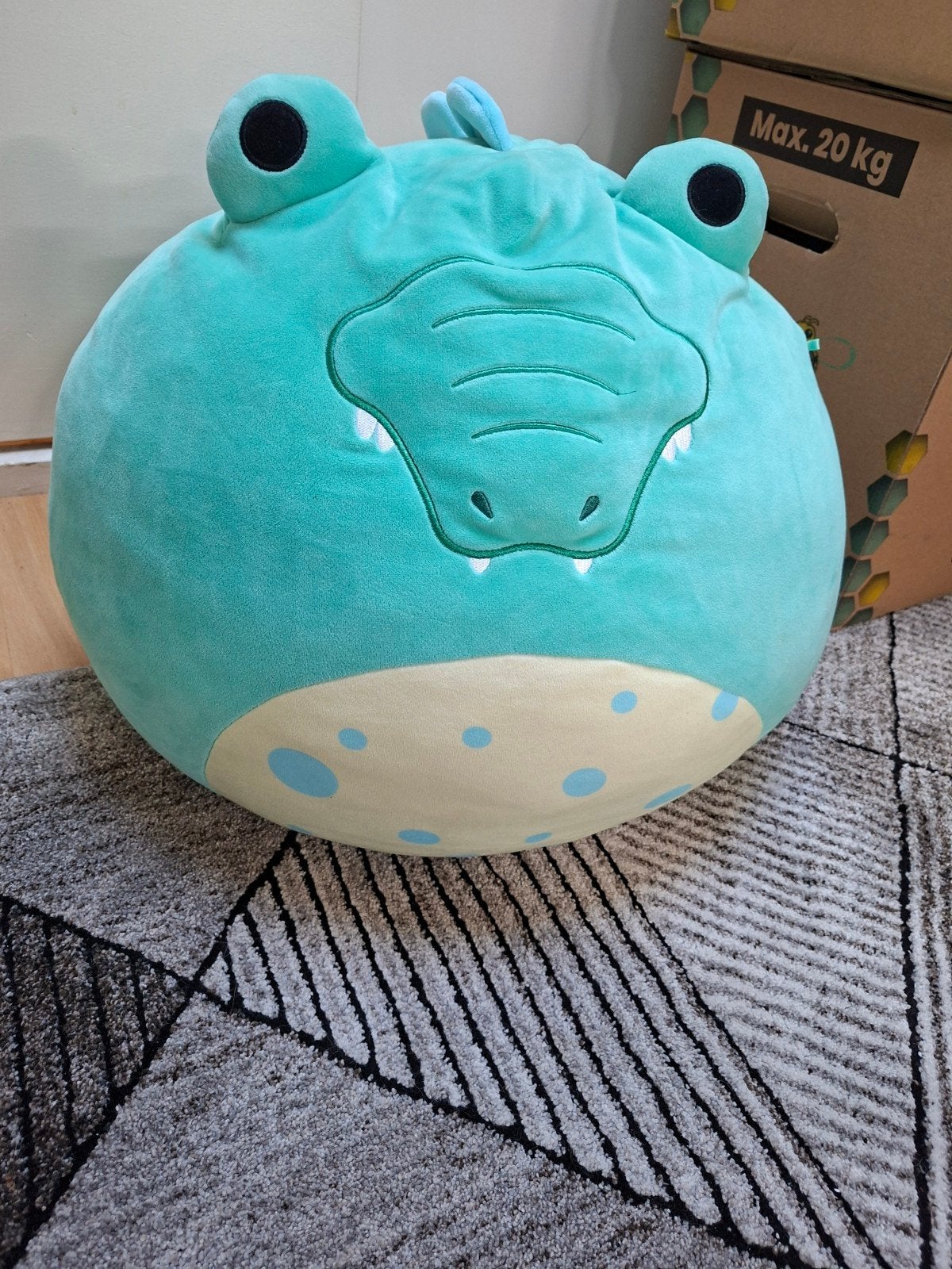 Grote Squishmallow Krokodil Knuffel - Zo goed als nieuw, Overige karakters, Overige typen, Ophalen of Verzenden, Middelgroot (20 tot 80 cm)