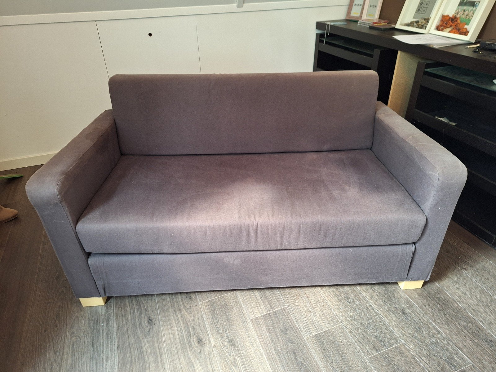 IKEA 2-zits slaapbank - Grijs, Huis en Inrichting, Gebruikt, Tweepersoons, 200 cm, Grijs