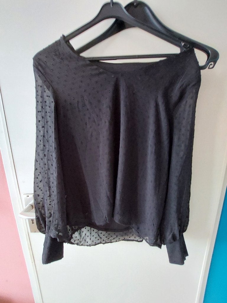 zwart shirt met lange mouwen Hailys maat S, Ophalen, Gedragen, Zwart, Lange mouw