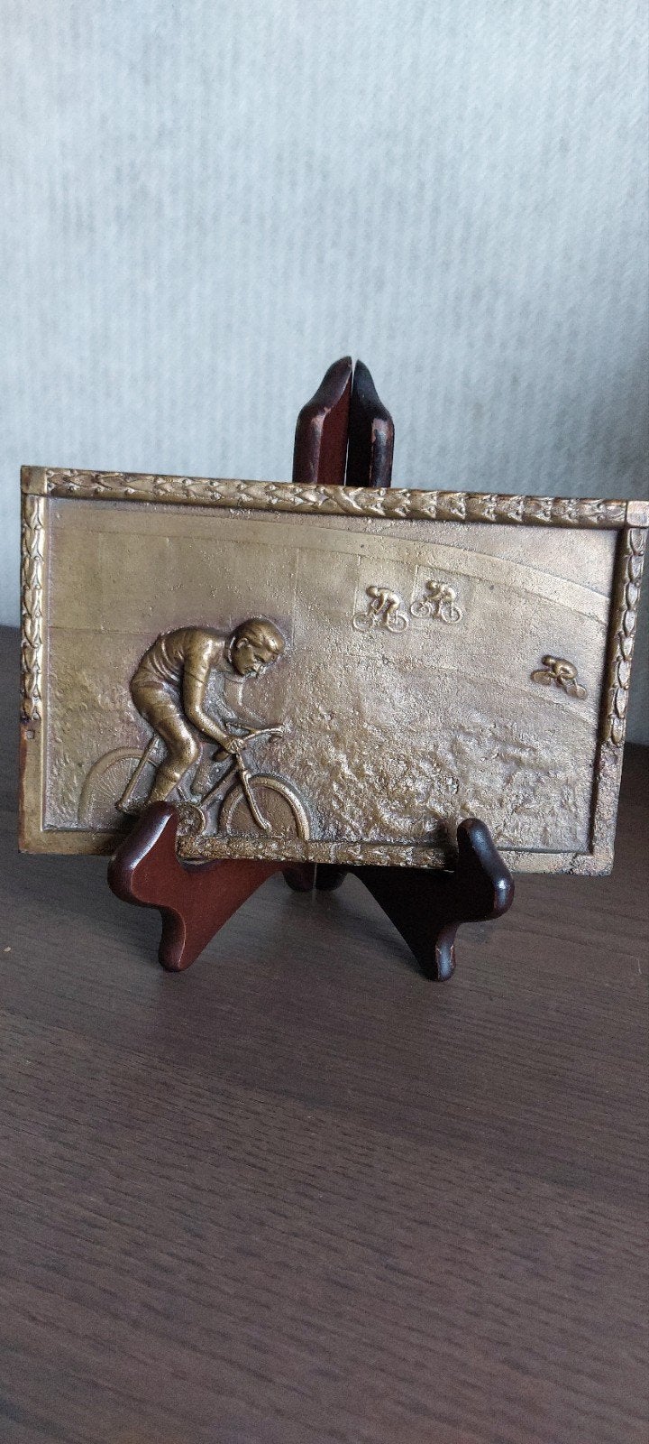 Art Deco Bronzen Plaquette Baanwedstrijd 1945-1950, Antiek en Kunst, Kunst | Beelden en Houtsnijwerken, Minder dan 20 cm, Art deco