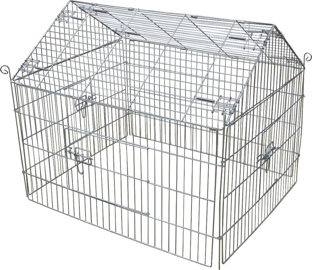 Konijnenren puntdak verzinkt, 90x75x75 cm. Konijn - Cavia, Dieren en Toebehoren, Knaagdieren en Konijnen | Hokken en Kooien, 110 cm of meer