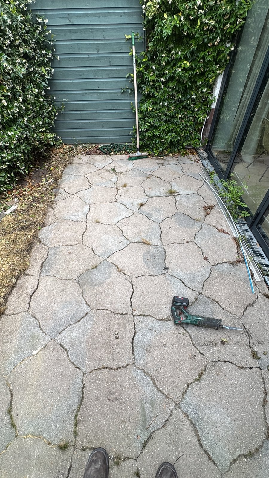 Gratis tuintegels +/- 13m2, Ophalen, Gebruikt, 10 m² of meer, Beton