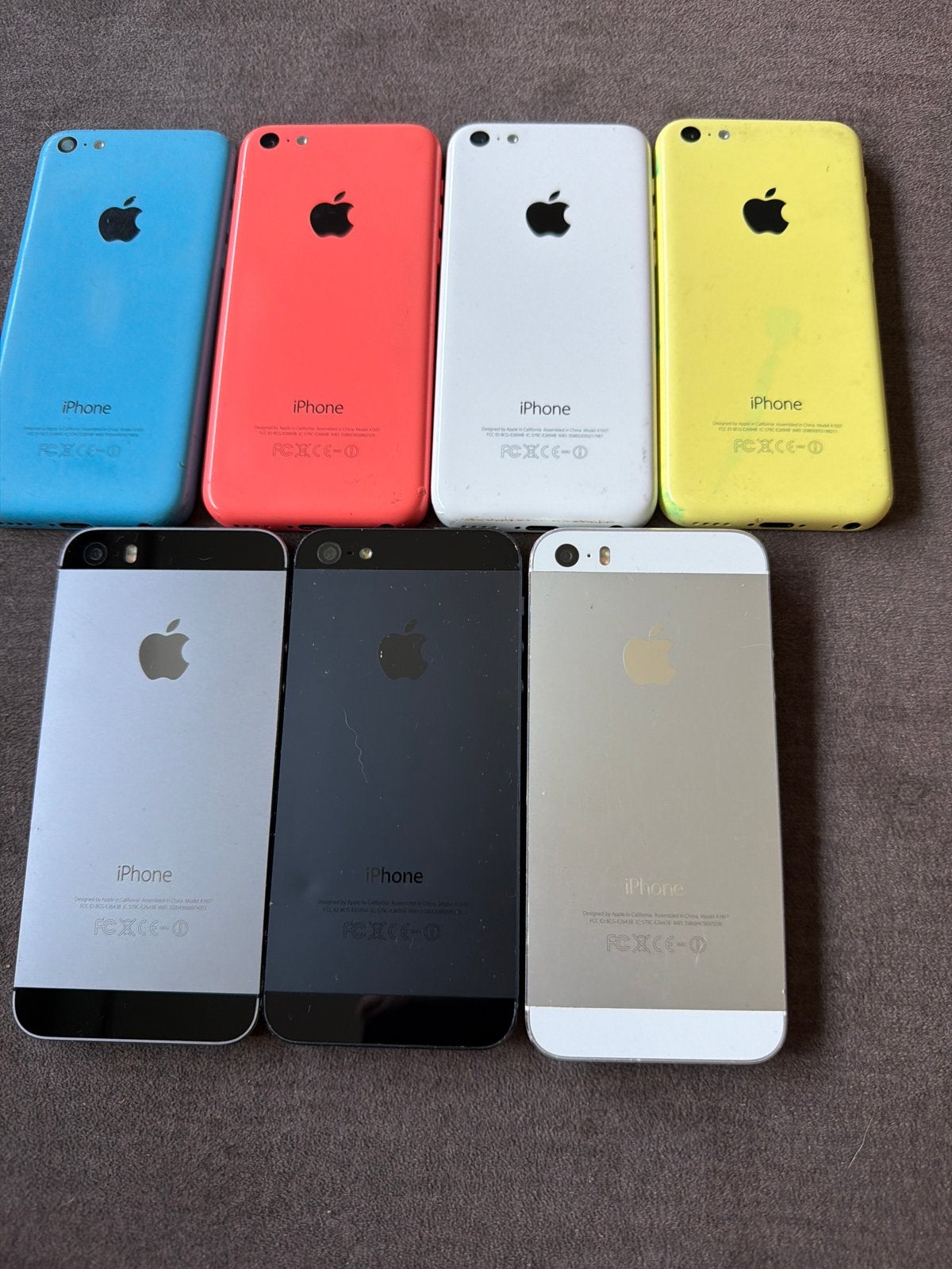 Collectie van 7 iPhone 5/5C - Collectors items (onbekend), Telecommunicatie, Mobiele telefoons | Apple iPhone, Ophalen, Niet werkend