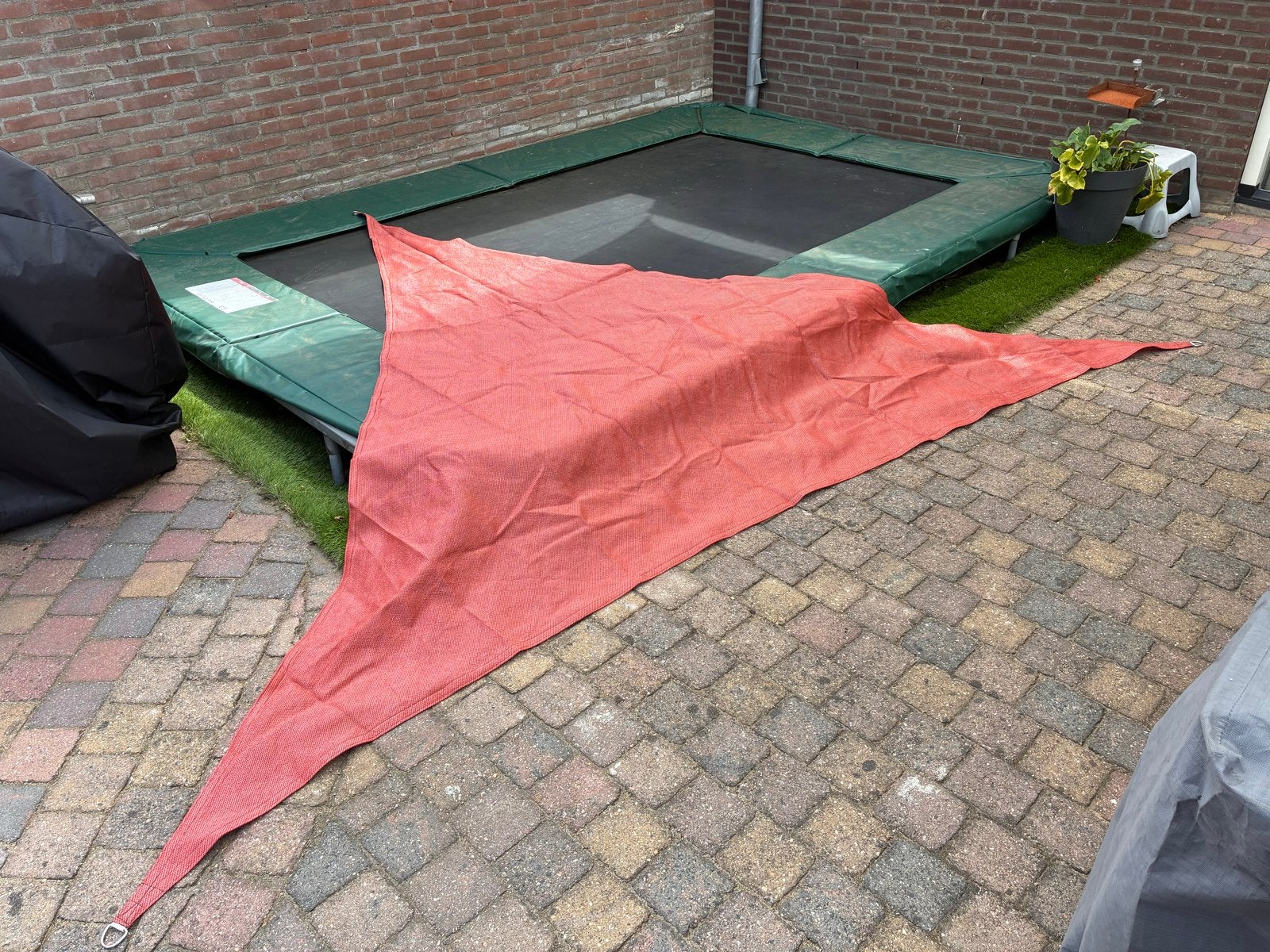 Schaduwdoek Driehoek 3,6 meter - Terracotta, Ophalen of Verzenden, Nieuw