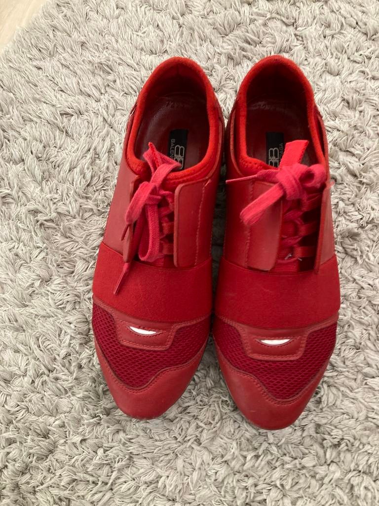 Rode Balenciaga sneakers maat 38, Ophalen of Verzenden, Sneakers of Gympen, Gedragen, Rood