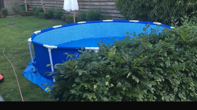 Intex zwembad 3,66 doorsnee 76 hoog plus pomp e.d., Ophalen, Gebruikt, Minder dan 80 cm, Rond