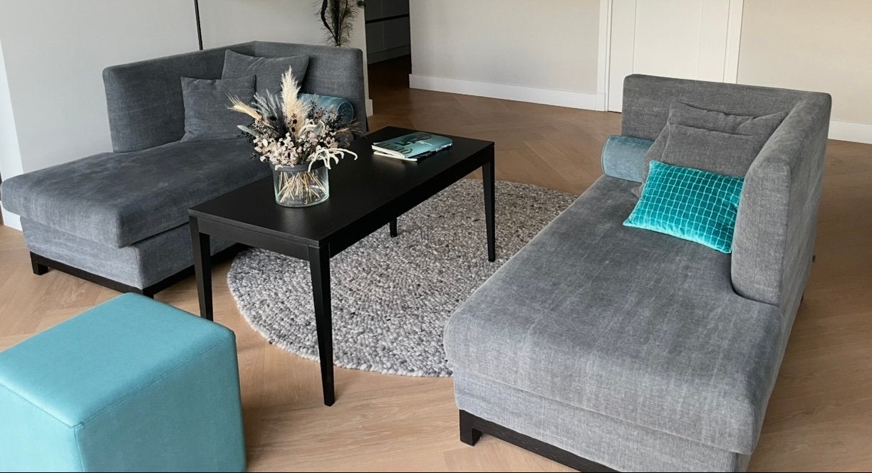 Als nieuw, 2x chaise longue bank van het merk Keijser&Co, Ophalen, Zo goed als nieuw, Stof