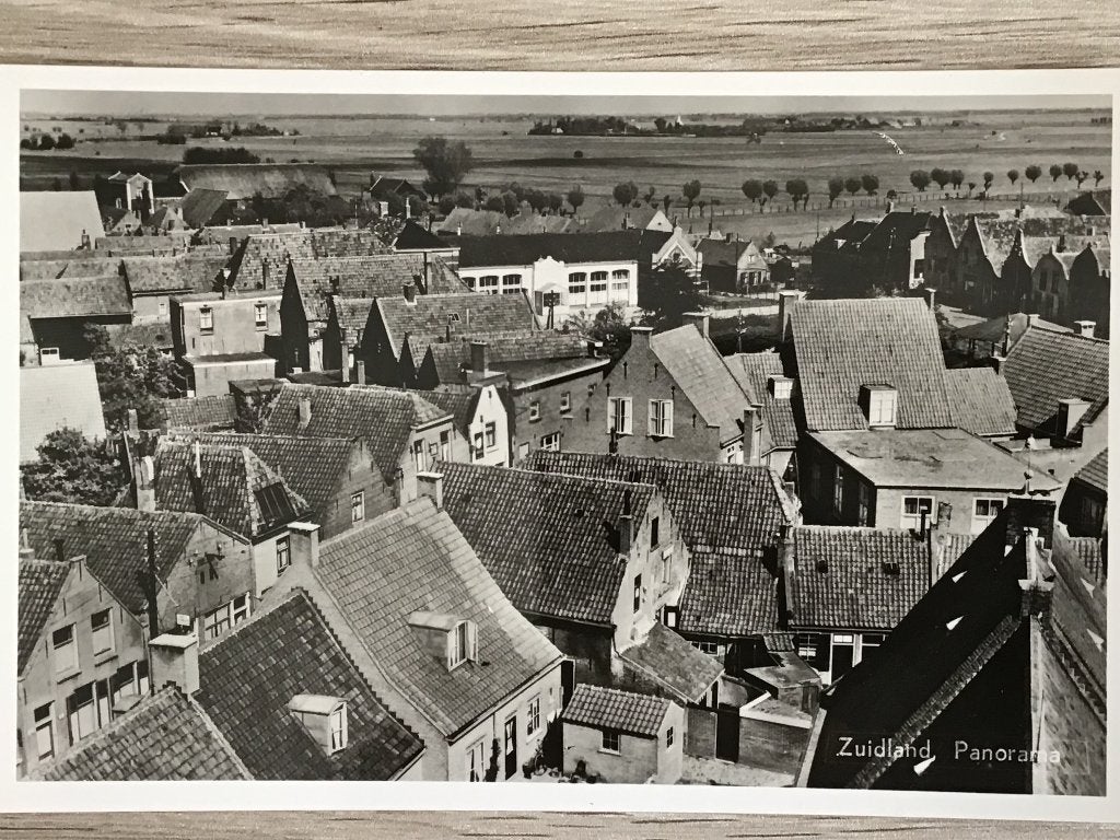 Zuidland Panorama - Oude Ansichtkaart 1956, Ophalen of Verzenden, 1940 tot 1960, Ongelopen, Zuid-Holland