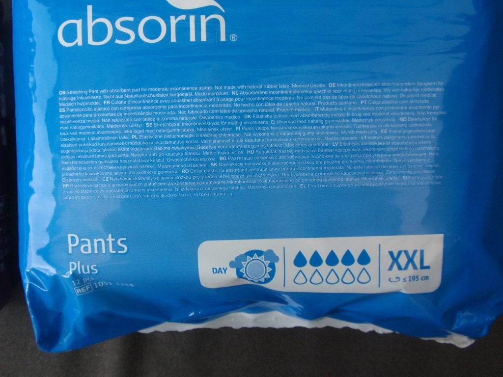 Absorin comfort pants maat XXL, Ophalen of Verzenden, Nieuw