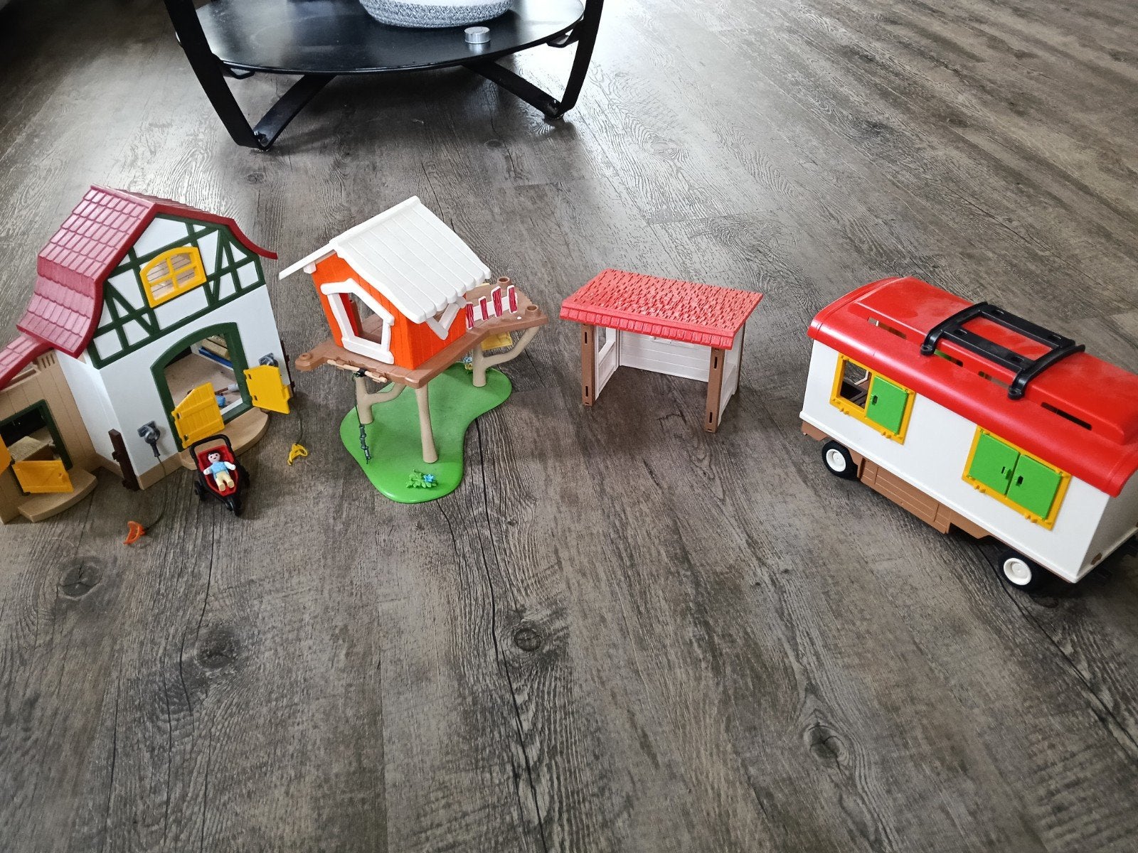 Playmobil set: Boerderij, boomhut en caravan, Kinderen en Baby's, Ophalen, Gebruikt, Complete set, Gebouw