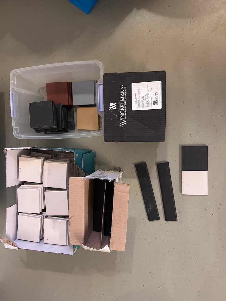 Winckelmans tegels 10x10 2m2 wit en zwart, Ophalen, Hardsteen, Nieuw, Minder dan 20 cm