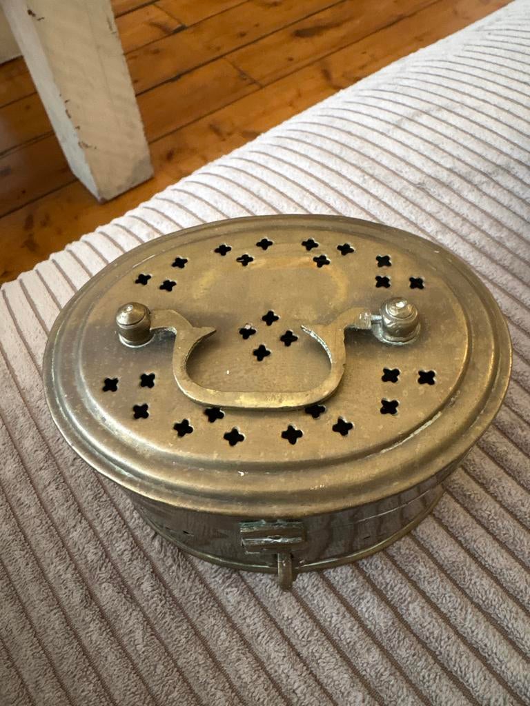 Antieke Koperen Voetenwarmer / Bedpan, Antiek en Kunst, Ophalen of Verzenden, Koper