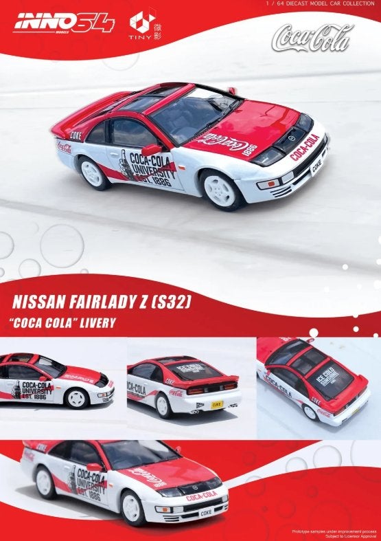 INNO64 Nissan Fairlady Z S30 Coca-Cola Livery, Red/White, Www.rubensmodelautos.nl, Auto, Nieuw, Ophalen of Verzenden