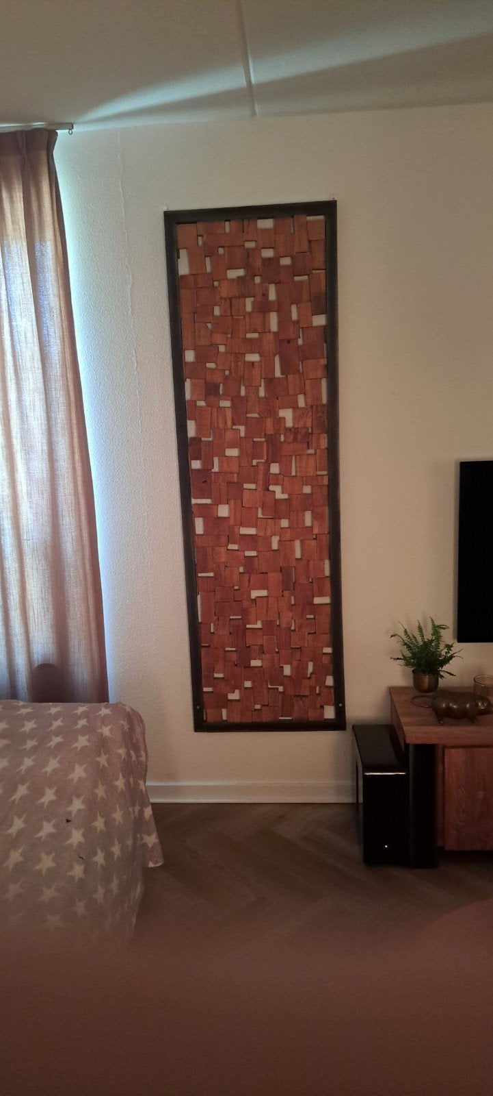 2 Houten wanddecoraties met 3D-effect, Ophalen, Hout, Zo goed als nieuw, Bruin