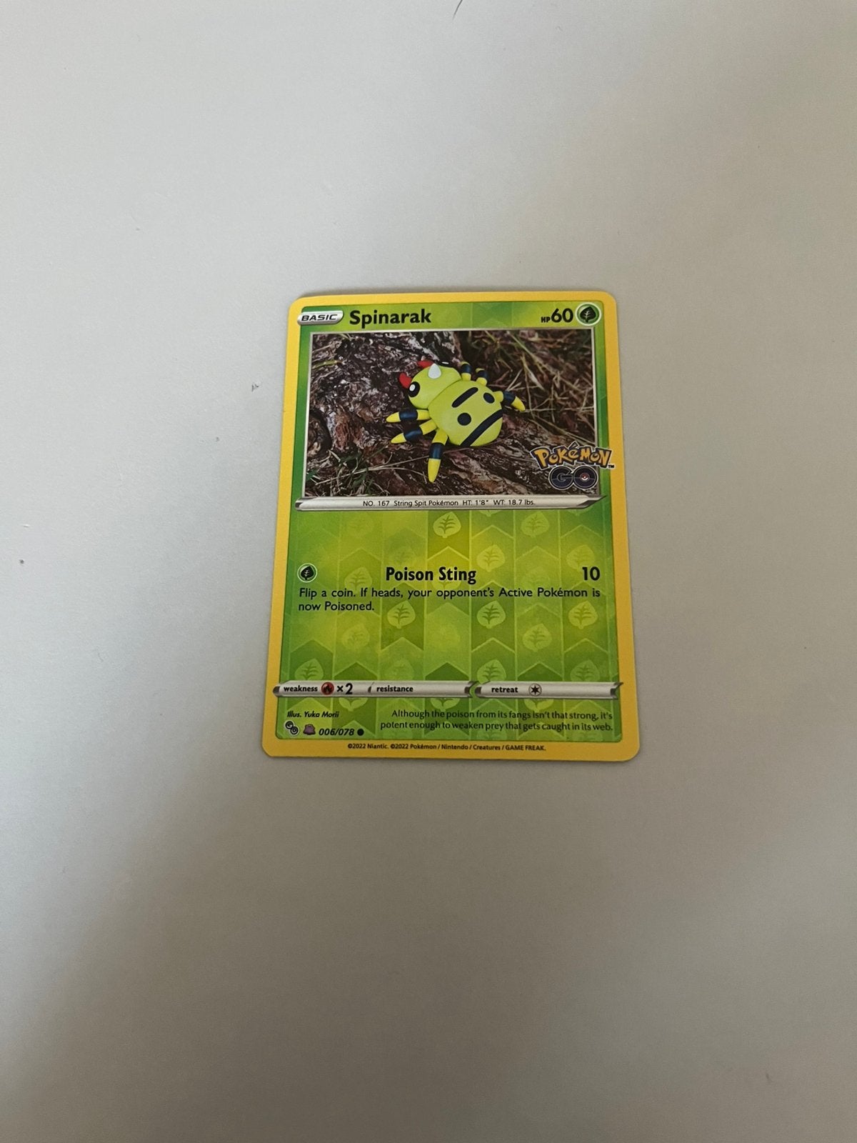Spinakrak (peel ditto) 006/078 pokemon go, Ophalen of Verzenden, Zo goed als nieuw, Losse kaart