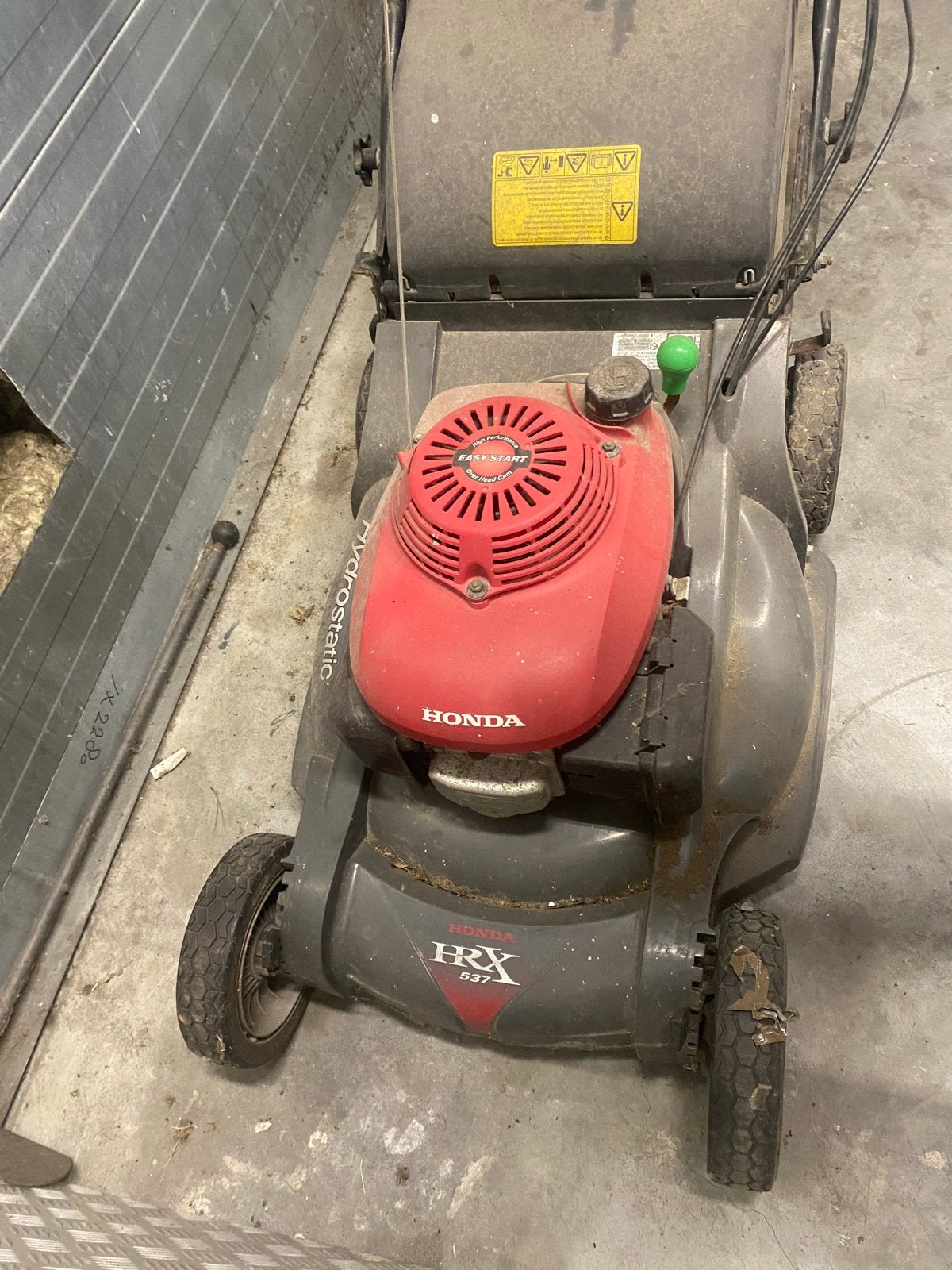 Honda HRX 537 Grasmaaier - Werkend Weggezet, Cirkelmaaier, Gebruikt, Ophalen of Verzenden, Opvangbak