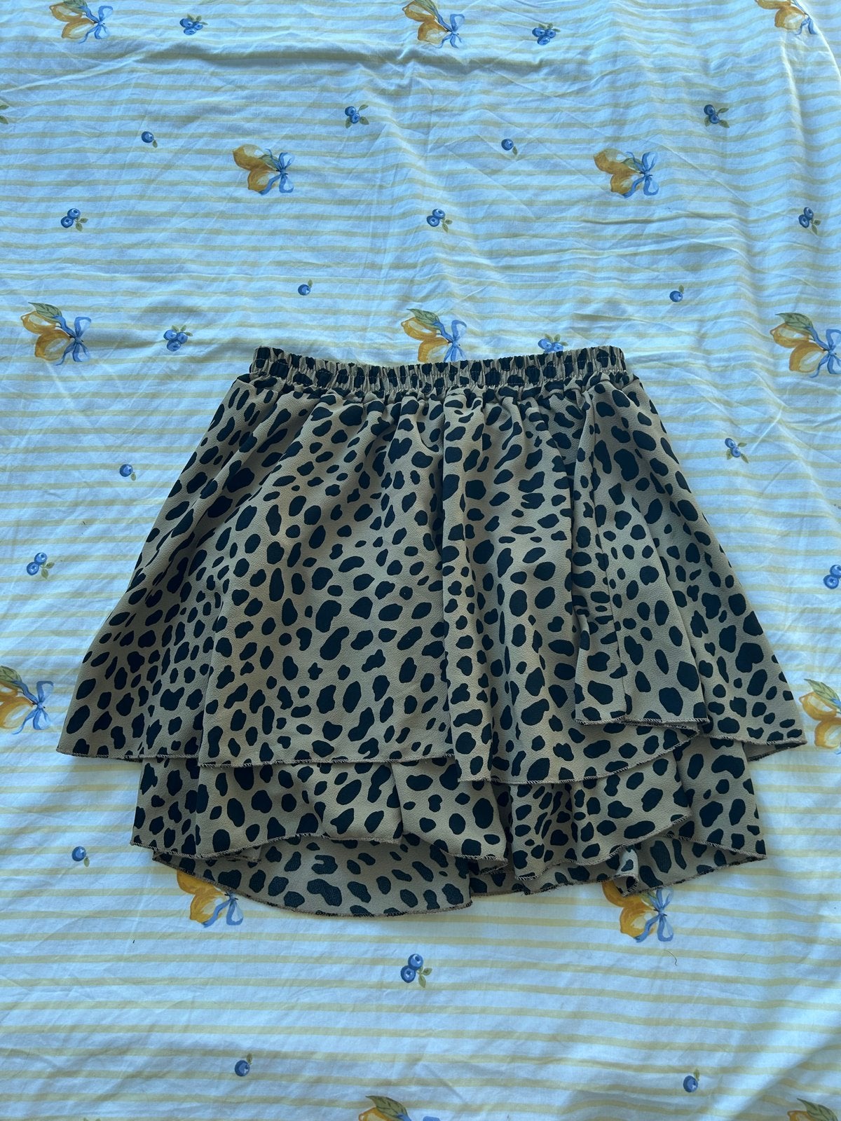 Leopardprint rokje met ruches - Maat M, Kleding | Dames, Rokken, Maat 38/40 (M), Bruin, Ophalen of Verzenden, Zo goed als nieuw