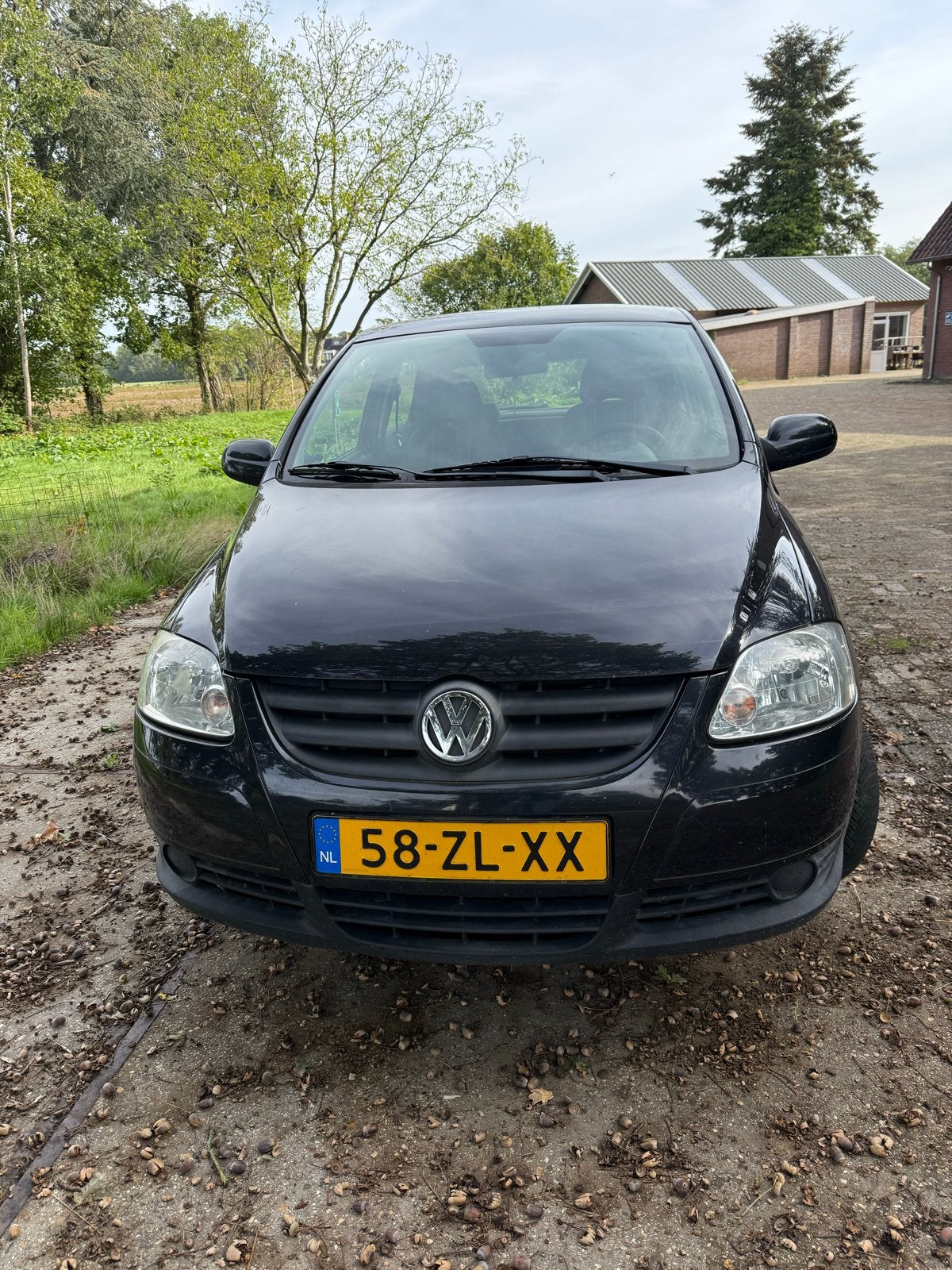 Volkswagen Fox 1.2 40KW 2008 Zwart, Auto's, Voorwielaandrijving, 969 kg, 4 stoelen, 1198 cc