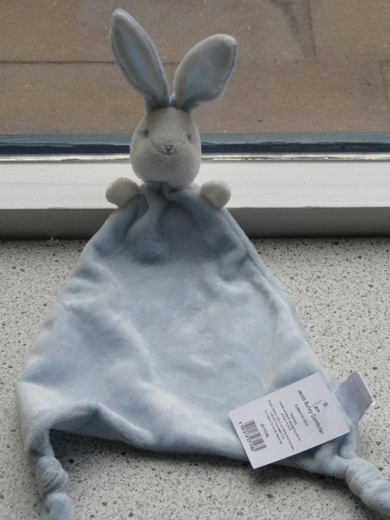 Knuffeldoek konijntje I am Jacob Bunny Comforter velours, Kinderen en Baby's, Blauw, Konijn, Ophalen of Verzenden, Zo goed als nieuw