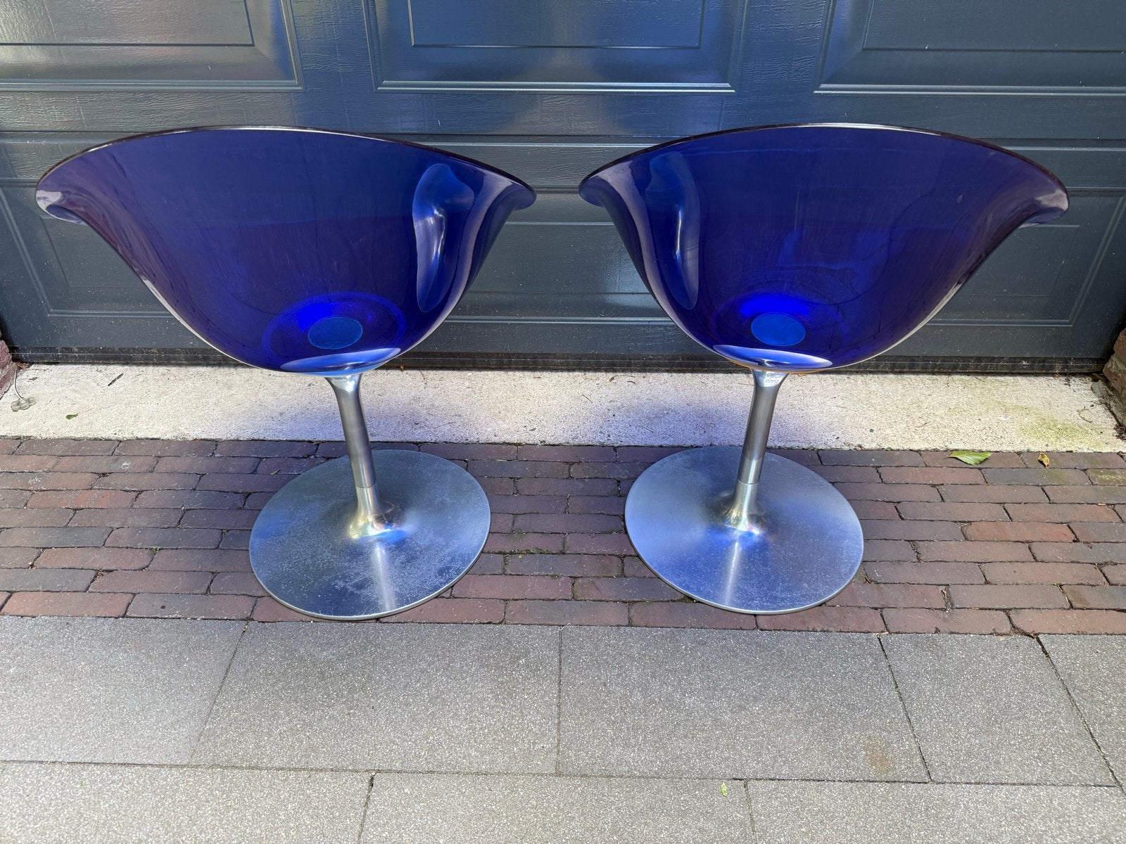 Set Vintage Design Stoelen  Philippe Starck, Overige materialen, Gebruikt, Twee, Blauw