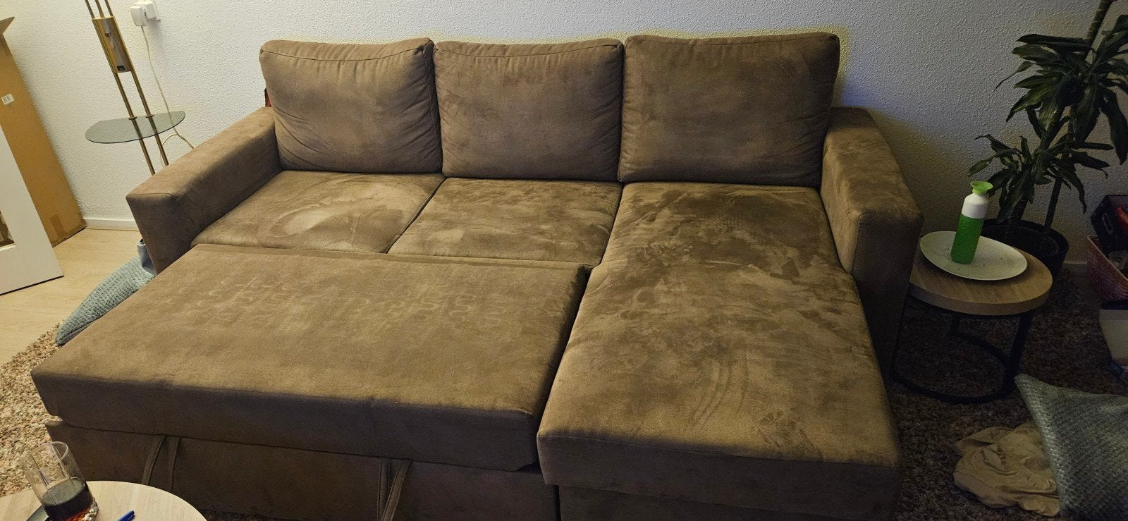 Comfortabele slaapbank met opbergruimte - Bruin, Ophalen, Gebruikt, Modern, Praktisch, Comfortabel, 100 tot 125 cm