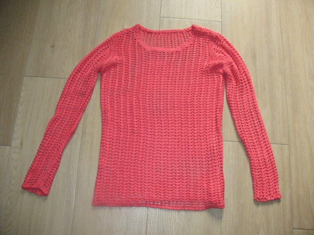 Miss Etam Gehaakte Trui Zalmroze Maat 34 Vintage, Kleding | Dames, Truien en Vesten, Ophalen of Verzenden, Zo goed als nieuw, Roze