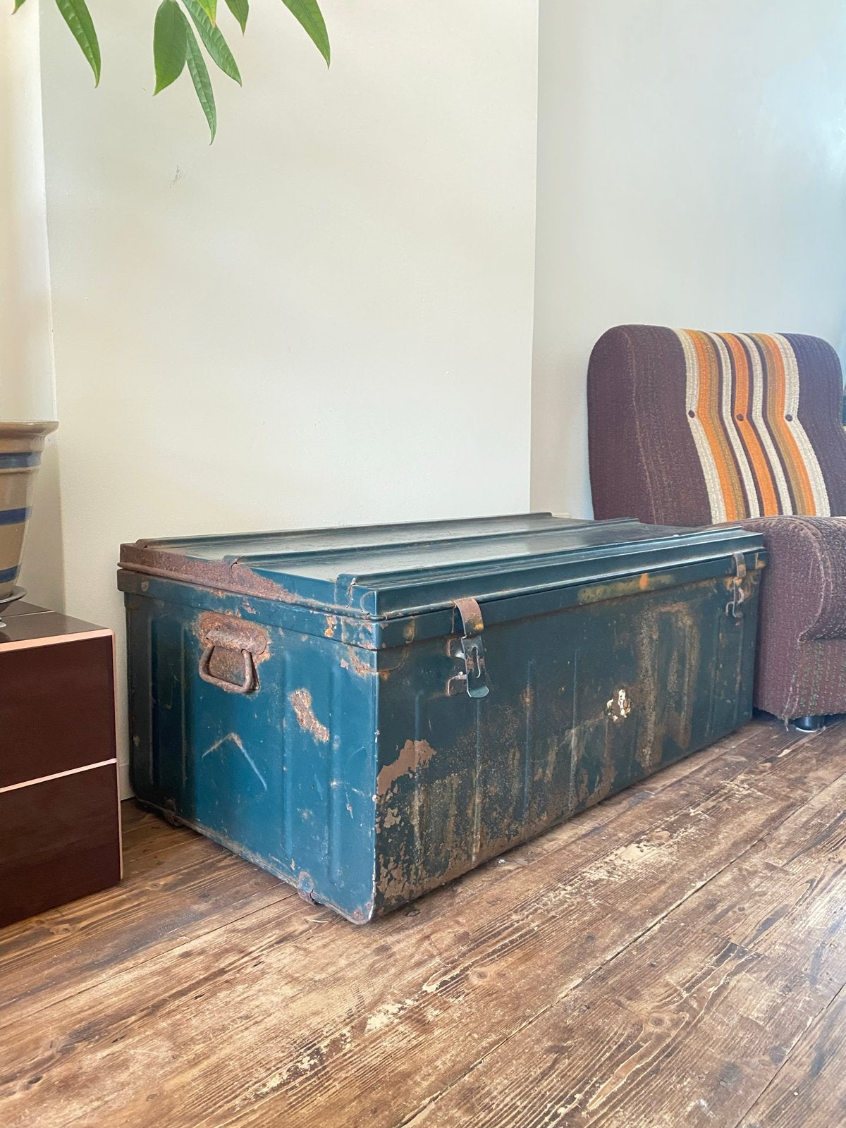 2x Vintage metalen kist - Industriële opbergkist, Ophalen