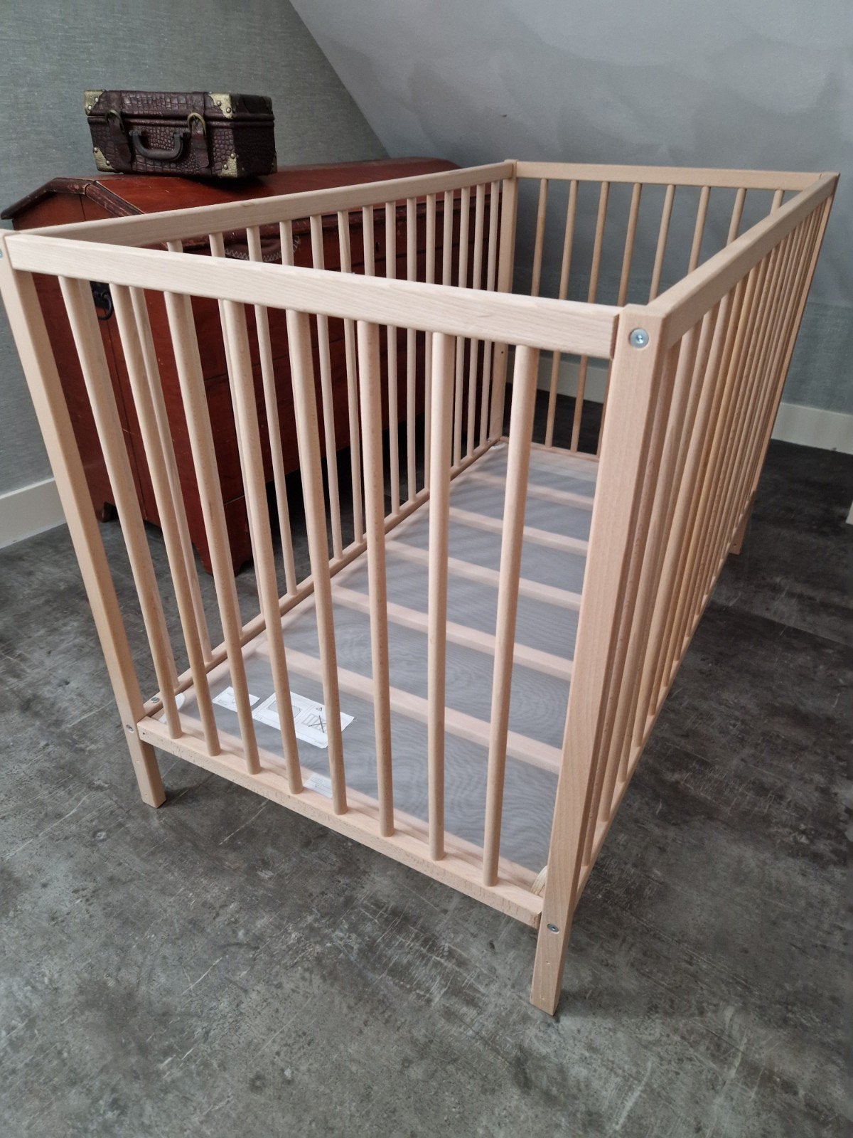 Houten Ledikant voor Baby, als co-sleeper gebruikt, Ophalen, Zo goed als nieuw, Ledikant