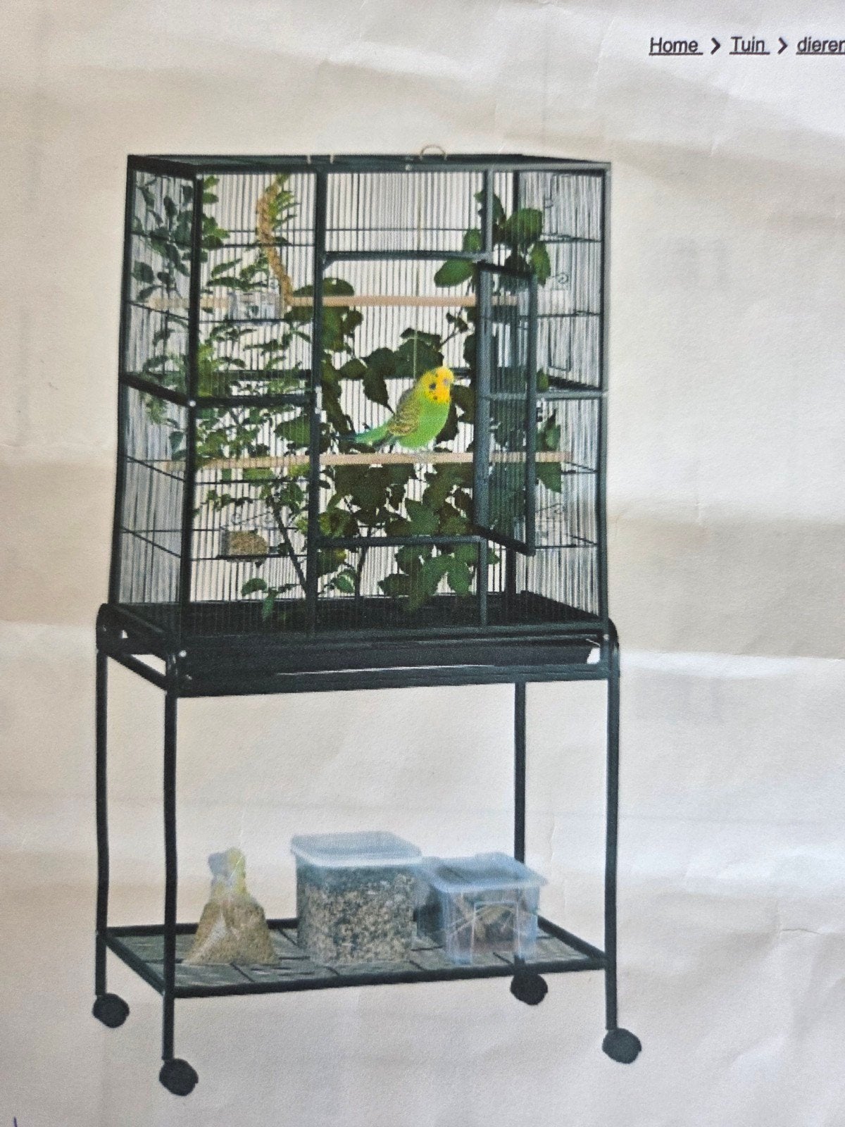 te koop mooie verrijbare vogelkooi., Dieren en Toebehoren, Ophalen, Gebruikt, Metaal, Vogelkooi