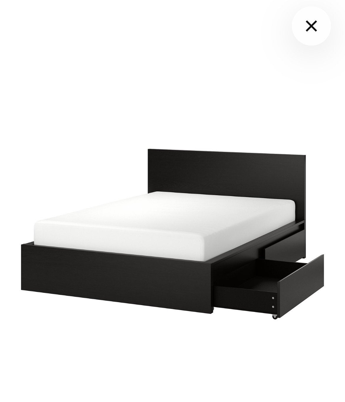 MALM IKEA bed 180x200 cm, Huis en Inrichting, Ophalen, Zwart, Tweepersoons, Zo goed als nieuw