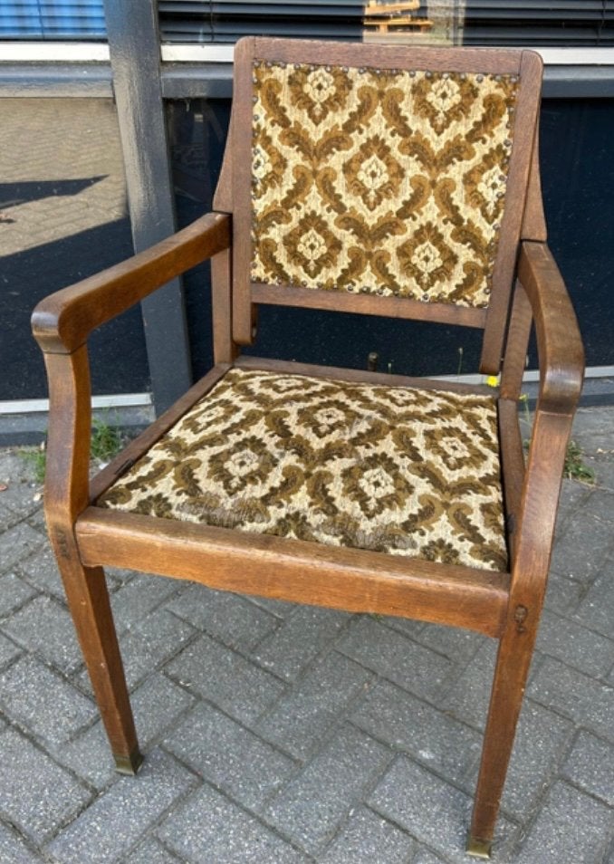 Antieke kappersstoel rond 1920 Art Deco kappersstoel, Antiek en Kunst, Ophalen