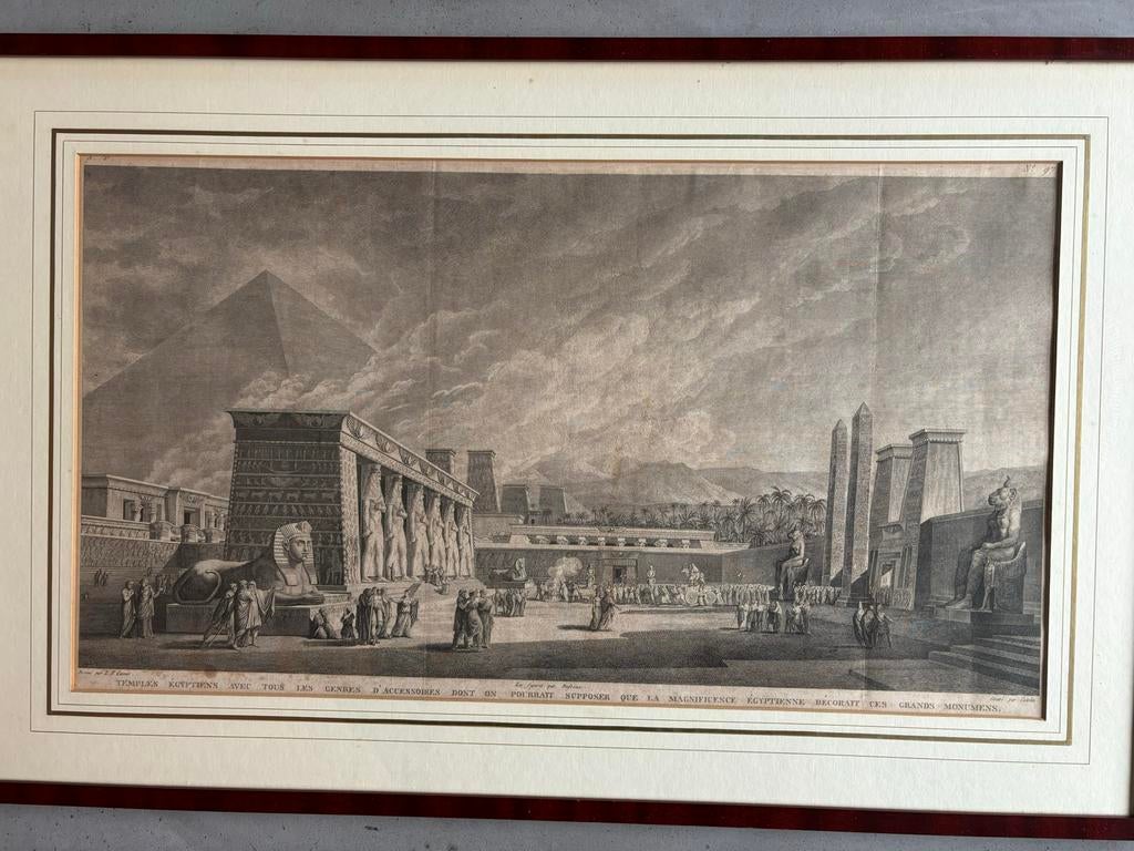 4 kopergravures van L.F. Cassas, ca. 1800, Antiek en Kunst, Ophalen, 1800 - 1899, Met tekst, Architectuur