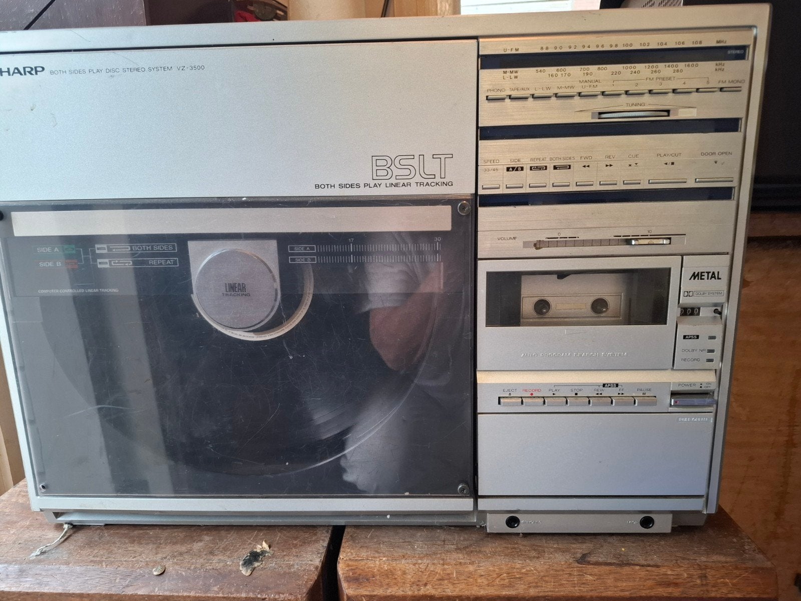 Sharp VZ-3500 Platenspeler Cassettesysteem, Audio, Tv en Foto, Stereo-sets, Ophalen