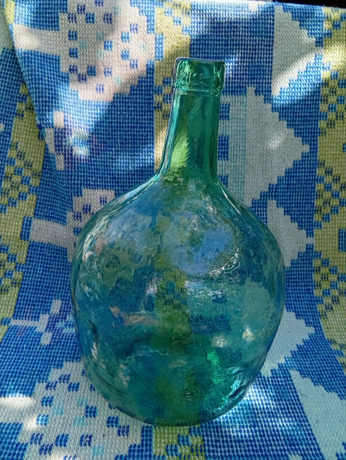 Vintage: grote groene gistfles, V. Ayellense, Antiek en Kunst, Antiek | Vazen, Ophalen