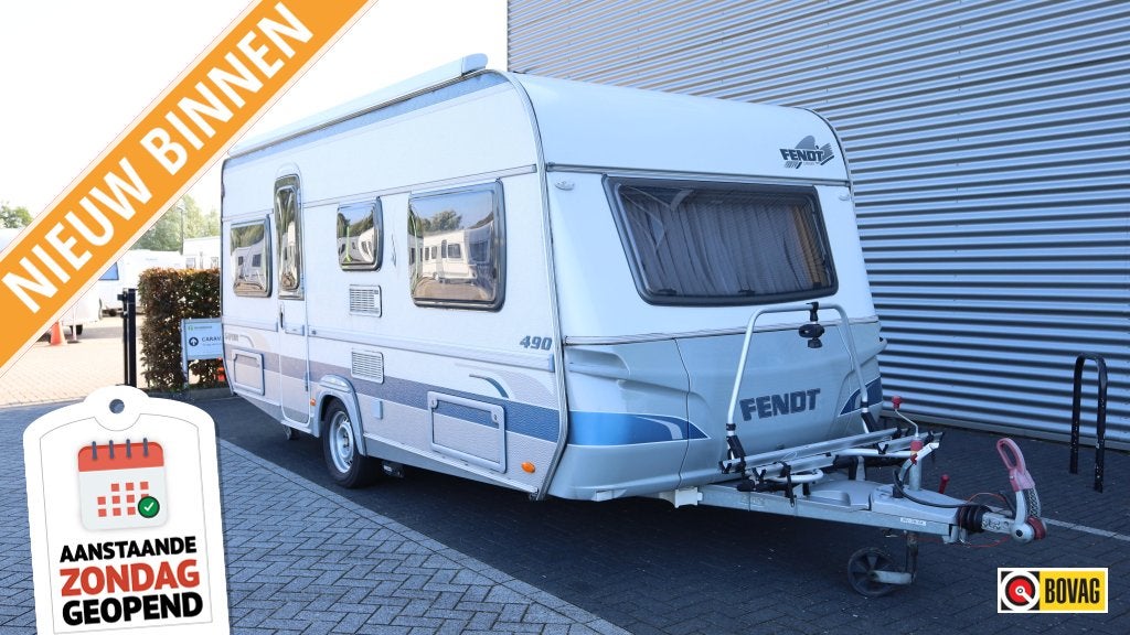 Fendt Saphir 490 TF dakluifel+mover+fietsrek, Caravans en Kamperen, Bedrijf, Tot en met 4, 1000 - 1250 kg, Dwarsbed
