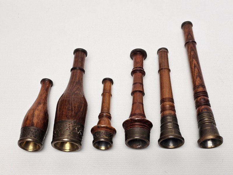 # 6 antieke of vintage stethoscopen. Stethoscoop van hout, Antiek en Kunst, Ophalen of Verzenden