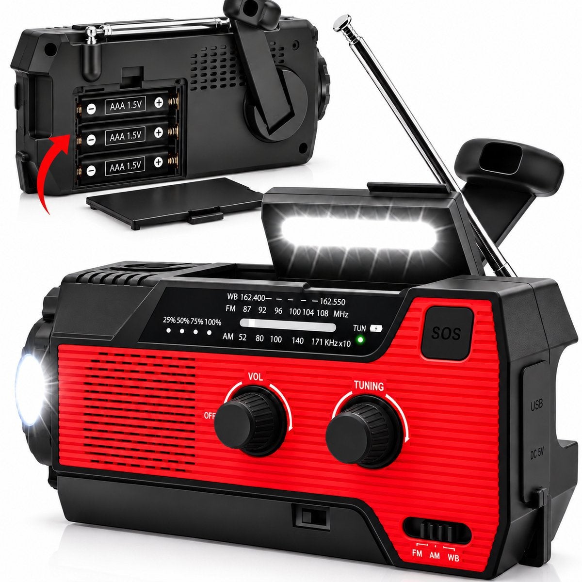 Partij Noodradio Noodpakket Noodpakketten Noodproducten, Ophalen of Verzenden, Zo goed als nieuw