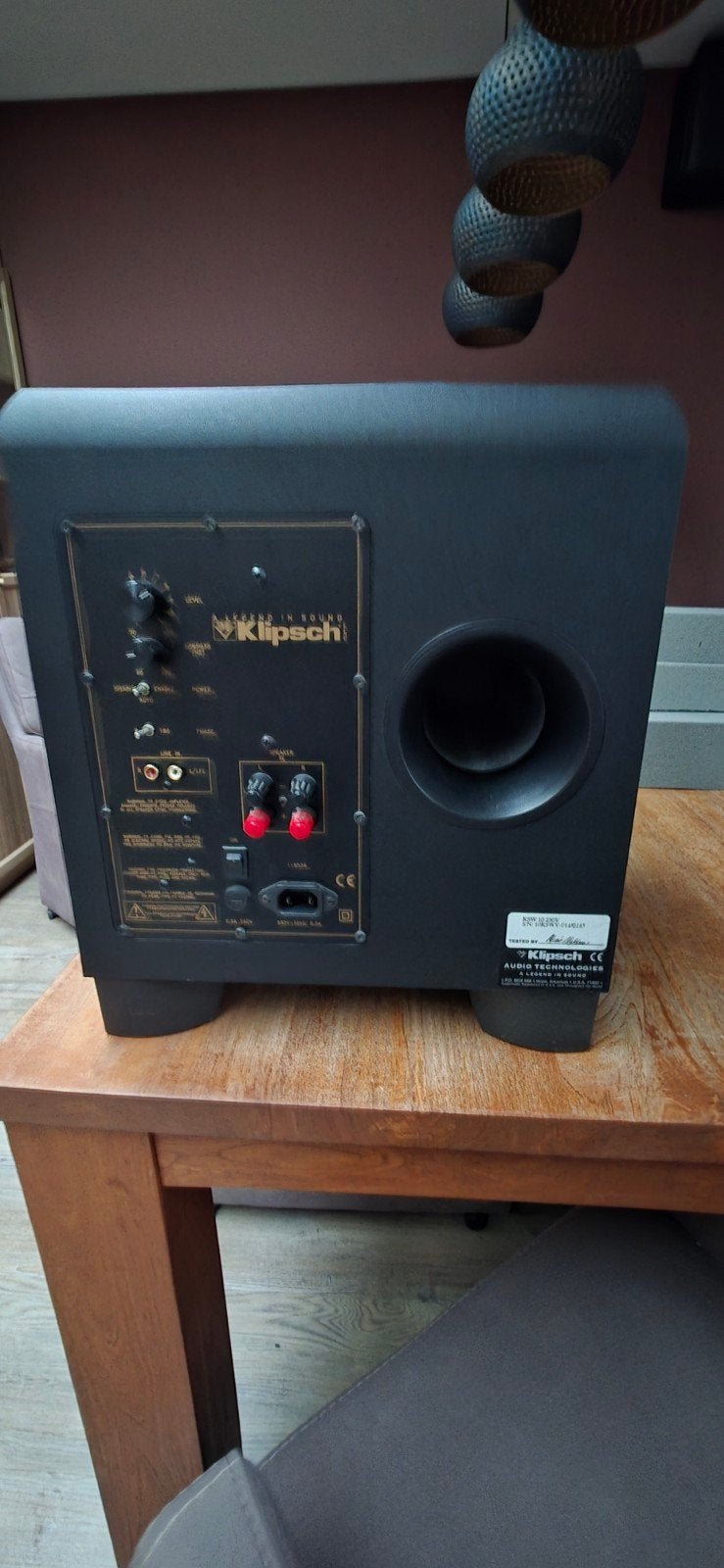 Klipsch KSW10 Subwoofer - Inclusief kabels, Subwoofer, Zo goed als nieuw, Geschikt voor surround/home cinema, Ophalen