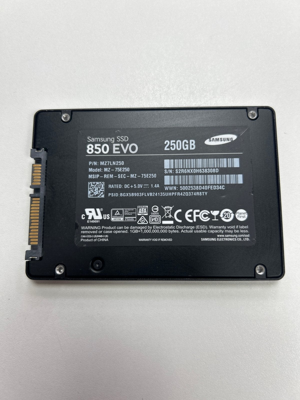 Samsung SSD 850 EVO 250GB - Snelle en Betrouwbare Opslag, Computers en Software, Harde schijven, Intern, Gebruikt, Server, Ophalen of Verzenden