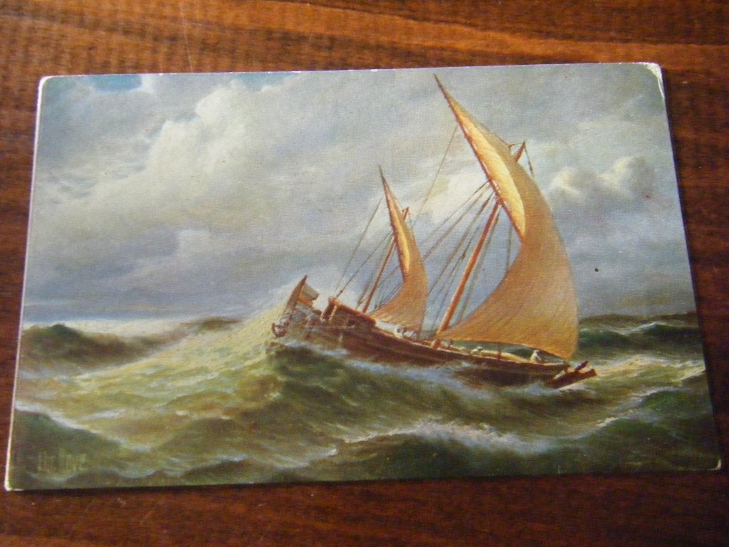 B42 - Schepen - Arabië - Zeilschip - Storm - Mooi/Oud, Ophalen of Verzenden, Gebruikt, Kaart, Foto of Prent
