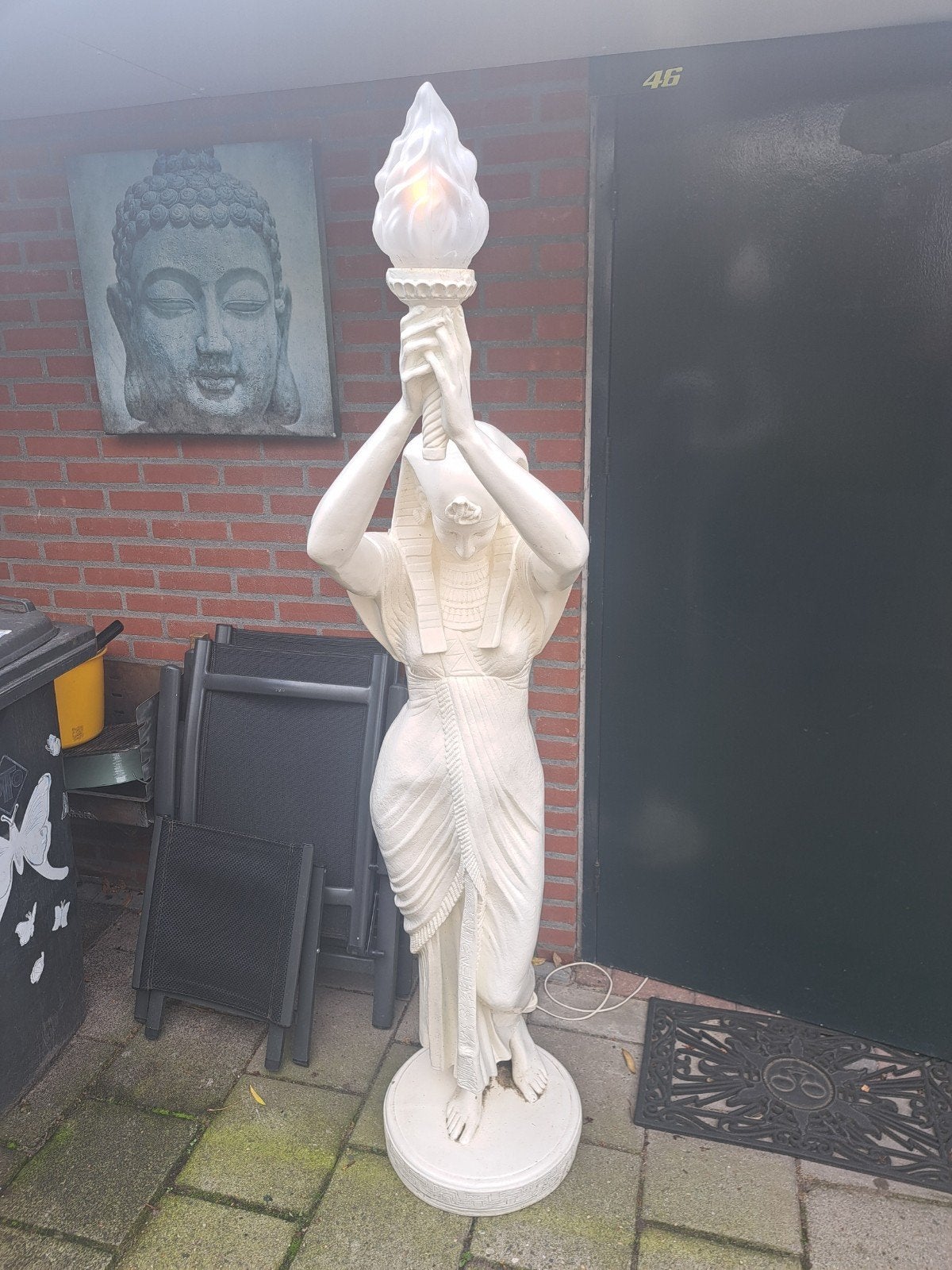 Groot Egyptisch Beeld met Verlichting voor Binnen en Buiten
